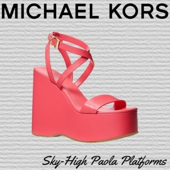 Michael Kors Shoes - Michael Kors Pink Platform Wedge Sandals